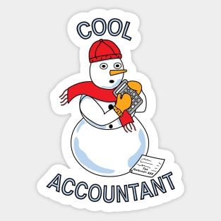 Cool Accountant Snowman Sticker